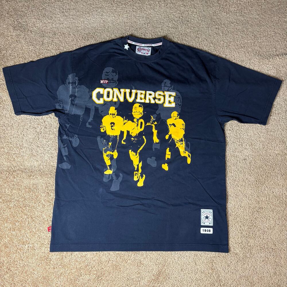 Vintage Y2K Converse MVP Football Navy Shirt Men’s Sz XL Preowned‎